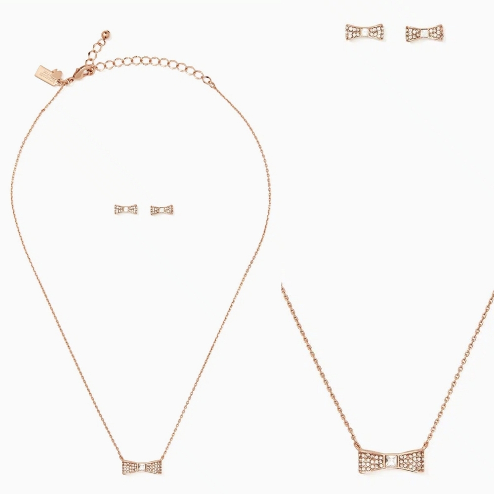 ๐ Kate Spade Ready Set Bow Pendant & Studs Set - Picture 5 of 8